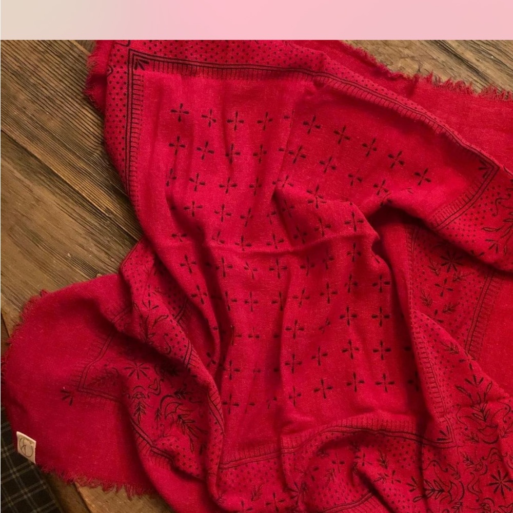 Raw Silk Bandana red hair scarf Firm price. - Picture 2 of 8